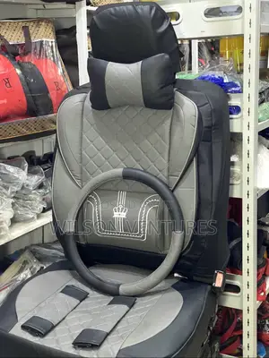 Gray and Black Crown Seat Cover
