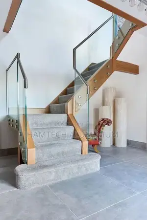 Modern Wood and 10mm Thick Tempered Glass