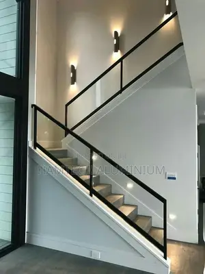 Modern Wrought Iron Glass Handrail