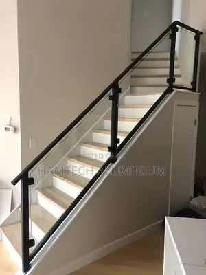 Wrought Iron Glass Staircase Handrail
