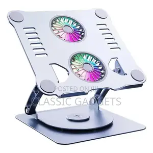 Adjustable Foldable 3600C Laptop Stand With Double Fan