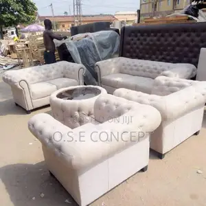 A Set of Half Chesterfield 7seater With Center Table