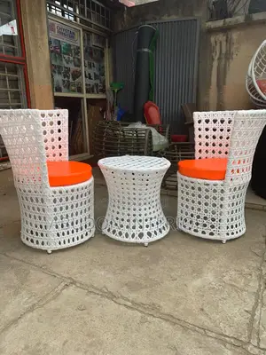 White 2 in 1 Rattan Chairs