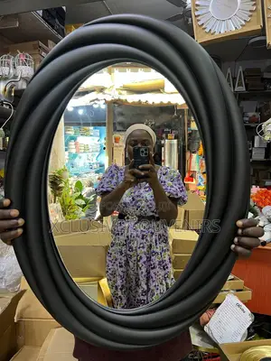 Big Black Oval Mirror