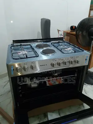 Double Oven Glass Door Maxi 4gas Cooker With Electric Plate