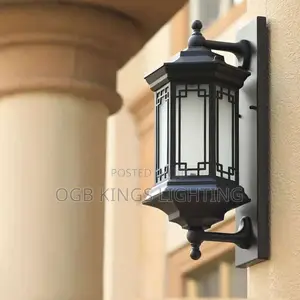 Gate Light Iron and Glass Wall Lamp Outdoor Waterproof Light
