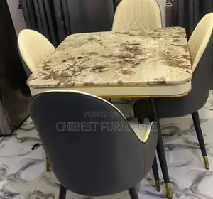Quality Imported Marble Dining Table With Four Chairs