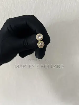 Gold Cubic Zirconia Men’S Women’S Iced Earring