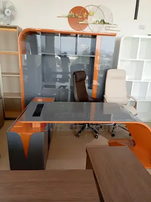 Super Executive Office Table With Bookshelf.
