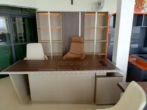 Super Executive Office Table and Chair With Bookshelf.