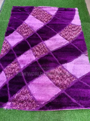 Modern Shaggy Purple Color Centre Rug