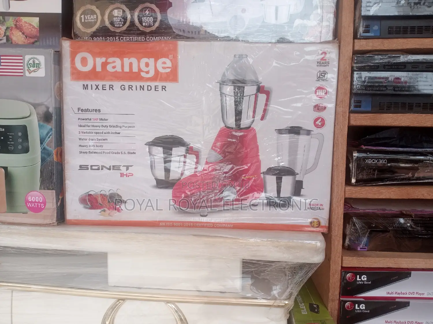 Orange Powerful Mixer Grinder