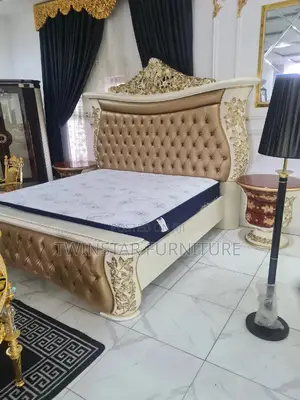 New Modern Turkish Royal Bed With Mirror Console