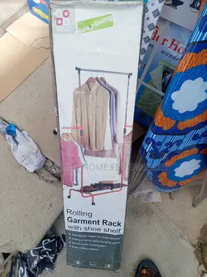 Easy Living Rolling Garment Rack With Shoe Shef