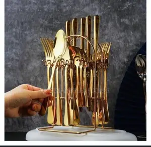 24pcs Gold Cutlery Set