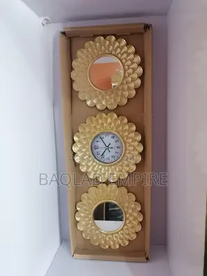 3 in 1 Luxury Design Wall Clock (Gold )