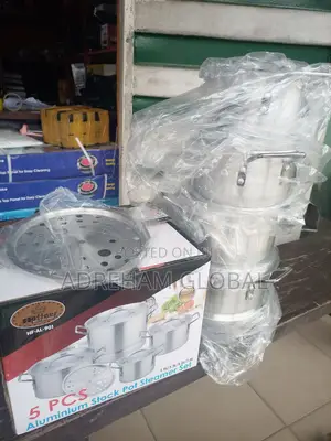 Hoffner 5 PCS Aluminium Steamer Pot Sizes-1.9L,3.3l,5.5l,76l