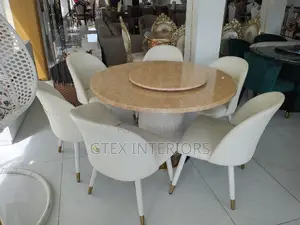 Round Top Marble Dinning Table Set