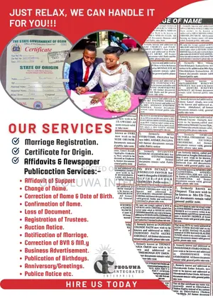 Affidavits | Newspaper Publications | Other Services