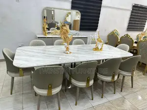 New Modern Marble Top Dinning Table Set With 10 Chairs