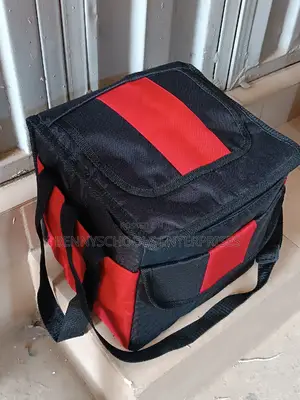 Medium Black and Red Lunch, Cooler and Warmer Bag