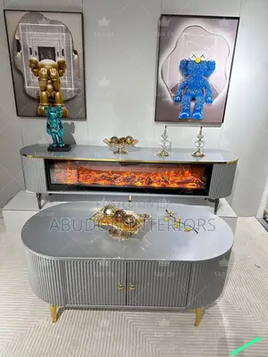 Gray Color Tv Stand and Center Table