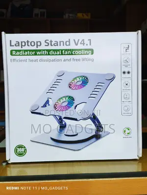 Adjustable 360°Laptop Stand With Coolingfan and Led Lights