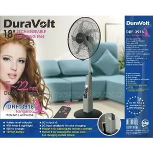 18 Inches Duravolt Rechargeable Standing Fan -