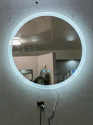 Round Shape Plain Mirror With 3 Colours LED Lights