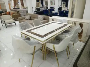 Executive Dining Table Marble by 6 Chair's Made in Turkey