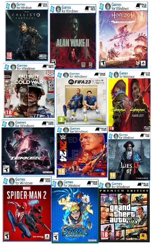 12 PC/Computer Games Collection + 1TB External Hard Drive