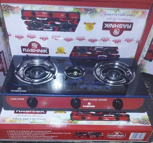 Rashnik 3 Face Auto Ignition Glass Top Gas Cooker/Burners