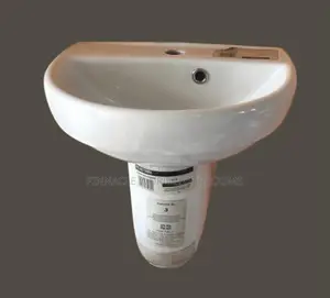 White Wall Mouted Basin and Short Pedestal