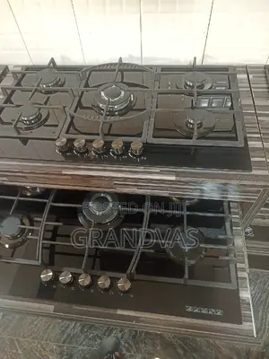 Built in 90cm Gas Cooker 5 Burners - Glass Top Black