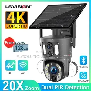 20x Zoom 4g Dual Lens PTZ Solar Powered Camera +Free Sd Card