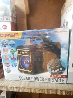 60W Portable Solar With Panel and Speaker, Fm Bluetooth