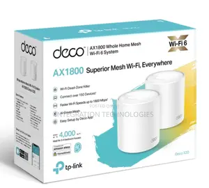 Deco X20 Ax1800 Whole Home Mesh Wi-Fi 6 System