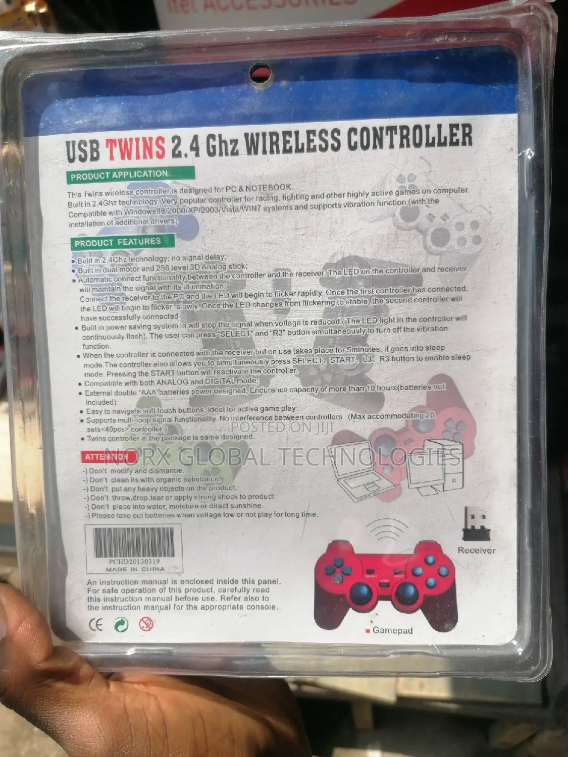 Usb Twin Wireless Vibration Controller (Gamepad)