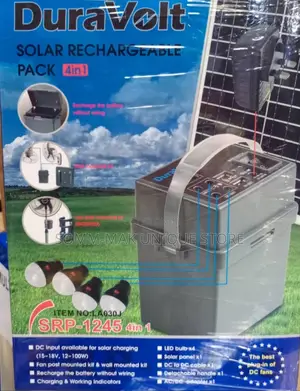 4 in 1 Duravolt Solar Rechargeable Pack With 4 Bulb