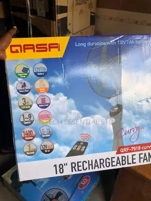 Qasa 18inches Rechargeable Standing Fan
