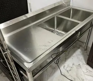 Double Washing Sinks With Side and Back Splash