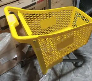 Yellow Shopping Basket Trolley