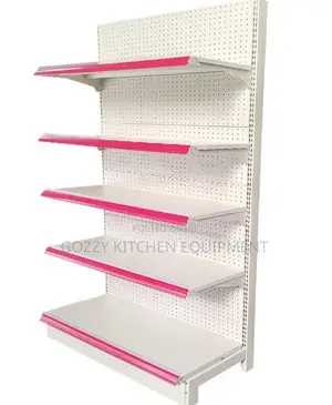 Red on White Supermarket Shelf