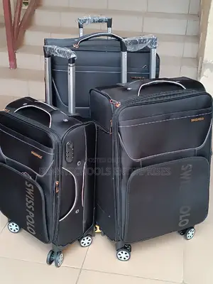 Set of 3 Black Swiss Polo Travelling Luggage Boxes