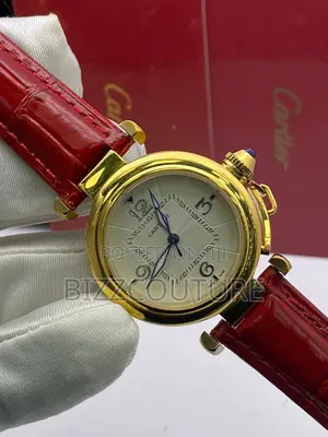 Original CARTIER RED LEATHER WATCH Available in Store