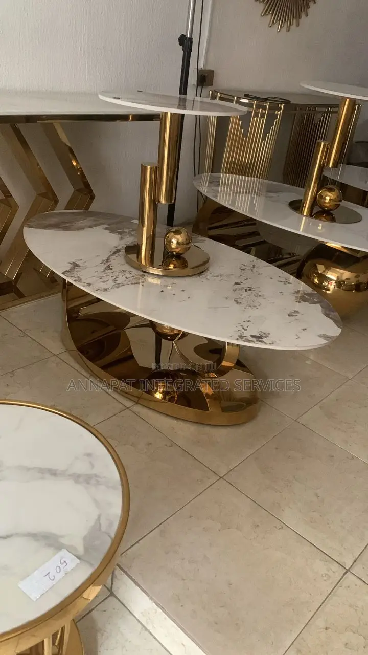 Marble Center Table With Side Stool