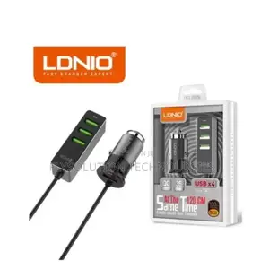 LDNIO C61 Fast Car Charger Auto-id With 4 USB – Grey