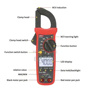 Digital Ammeter Clamp Meter Dc Ac for Measuring Amp Volt Ohm