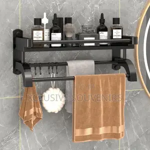Heavy Duty 1-Tier Toilet Rack With Towel Hanger (50cm)
