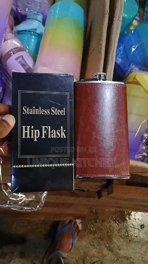 Stainless Steel Leather Hip Flask Whiskey Alcohol Drinkware